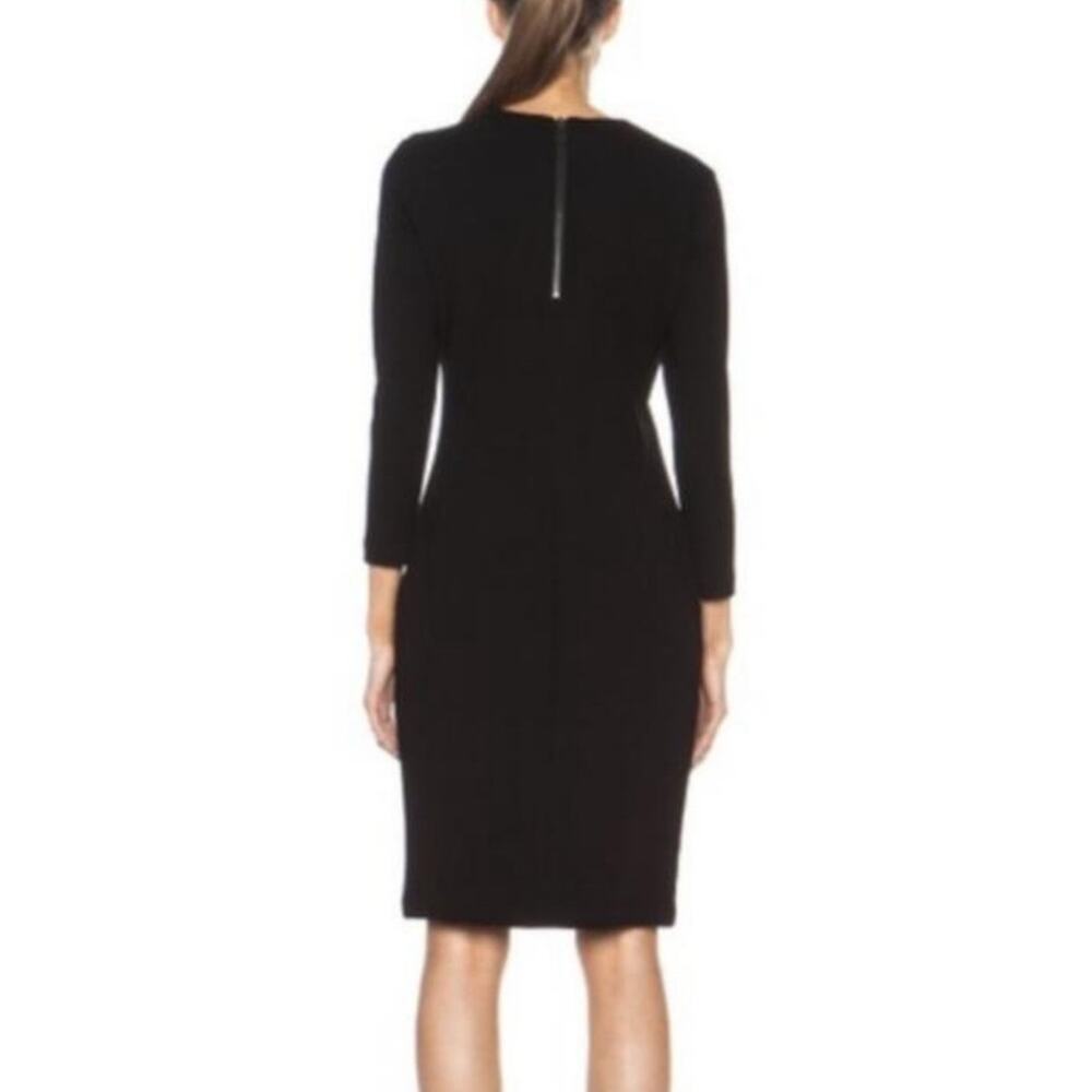 Vince Jet Black Midweight Knit Bodycon Long Sleeve Dress Medium M EUC Winter - Picture 2 of 12